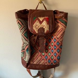 Leather backpack handmade in Morocco